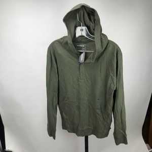 Express Men's Green Hoodie Shirt